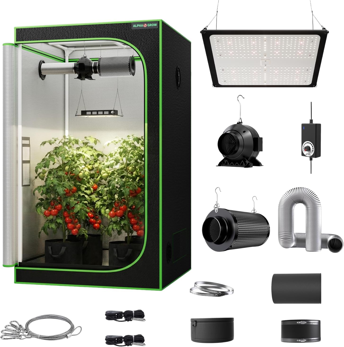 Grow Tent 4X4 Mylar - مجموعة كاملة لخيمة الزراعة 4x4 مع