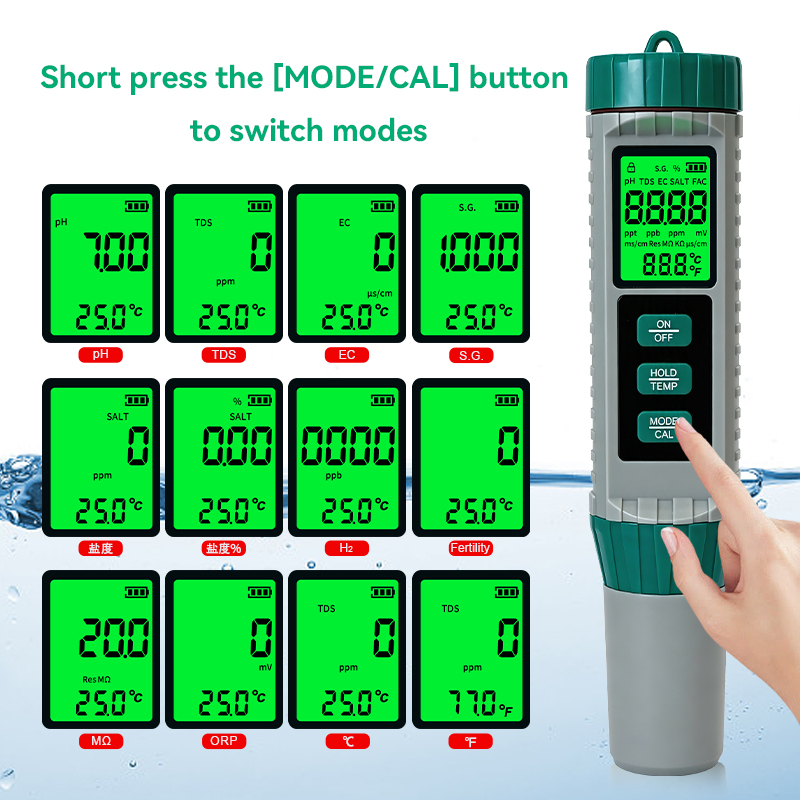 جهاز قياس جديد 10 في 1 لقياس د - مراجعة Ph Ec Meter Hydroponic وسعره