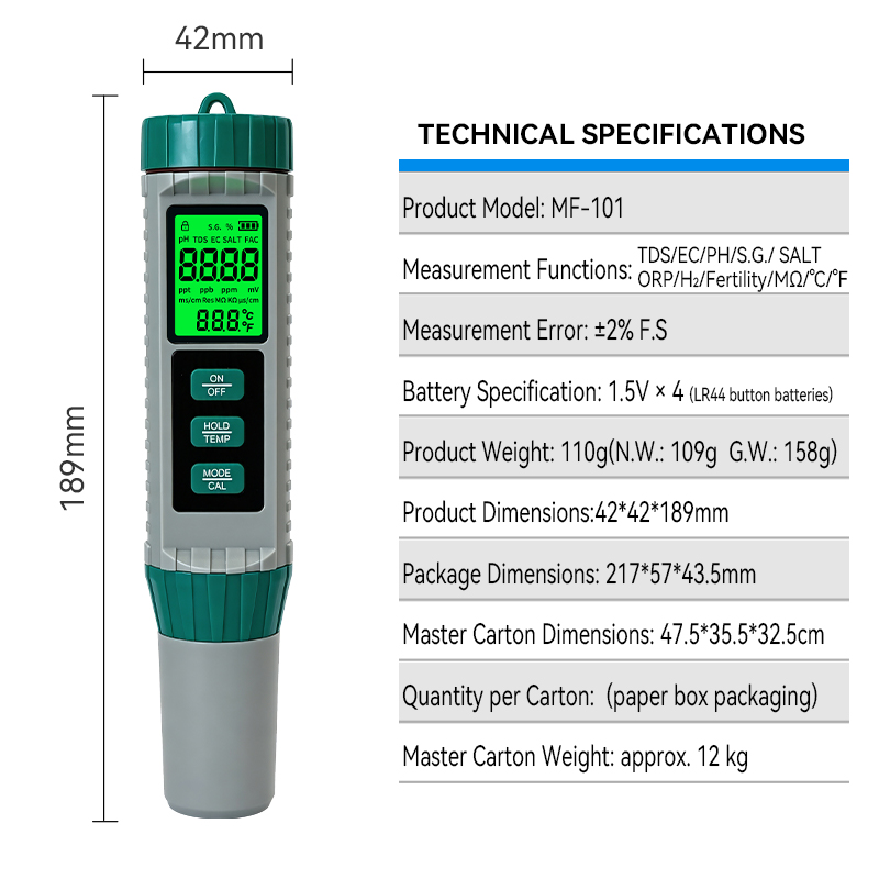 جهاز قياس جديد 10 في 1 لقياس د - مراجعة Ph Ec Meter Hydroponic وسعره