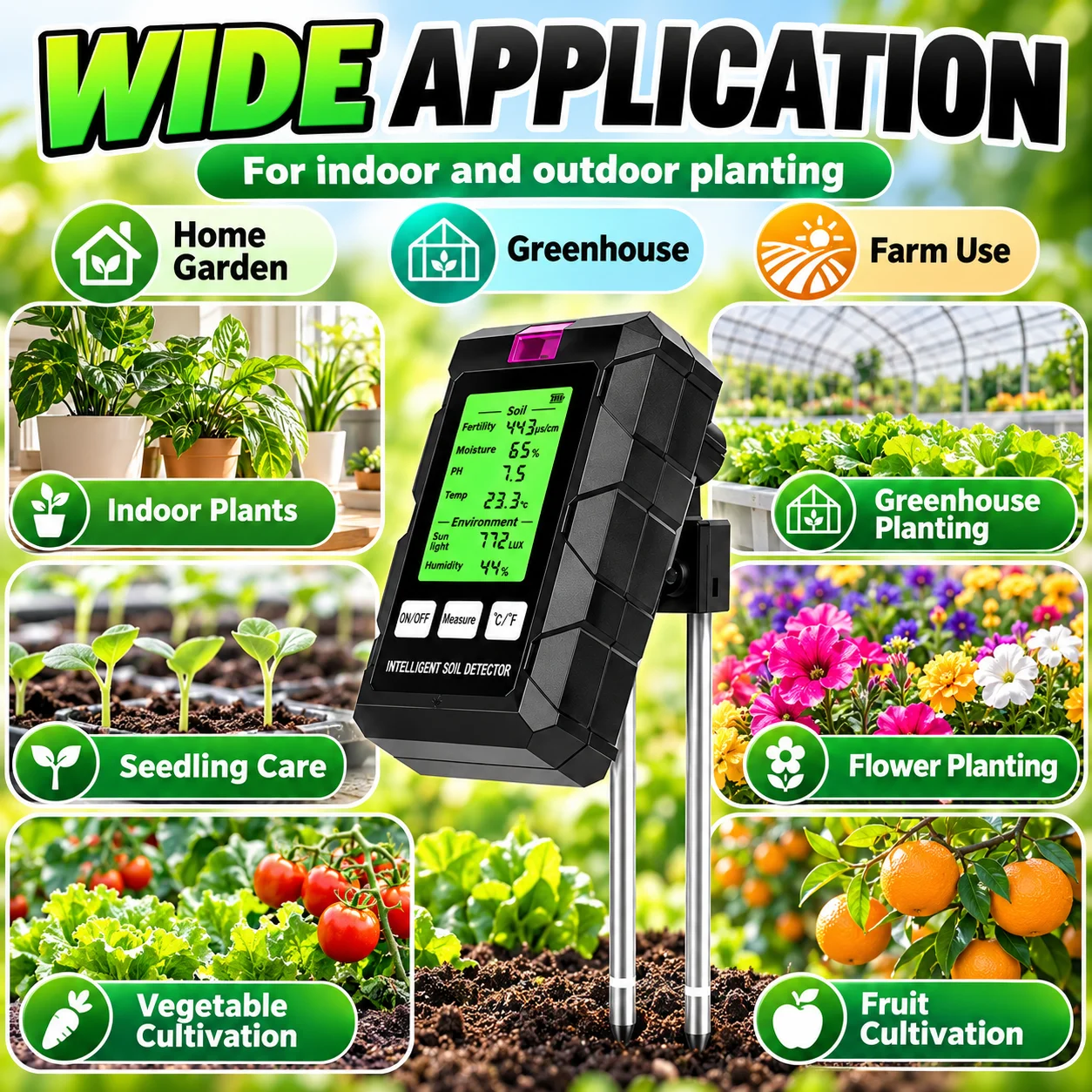 جهاز اختبار التربة الرقمي 6 في - مراجعة Ph Ec Meter Hydroponic وسعره