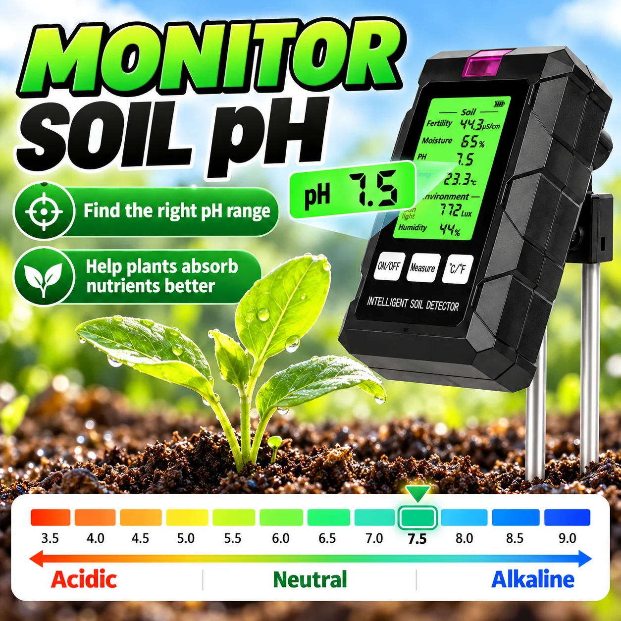 جهاز اختبار التربة الرقمي 6 في - مراجعة Ph Ec Meter Hydroponic وسعره