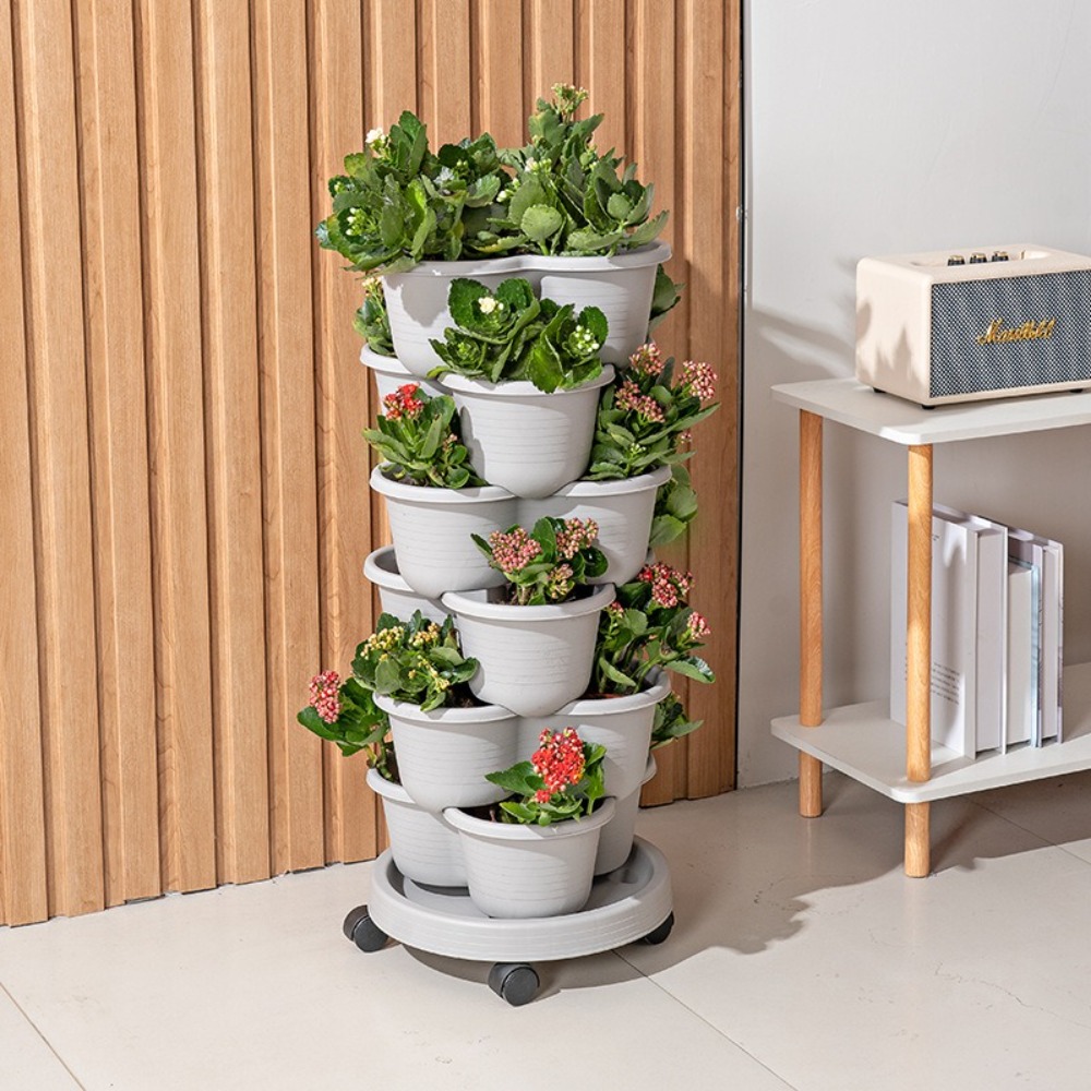 أصيص زهور بلاستيكي قابل للتكدي - مراجعة Hydroponic Tower Garden وسعره