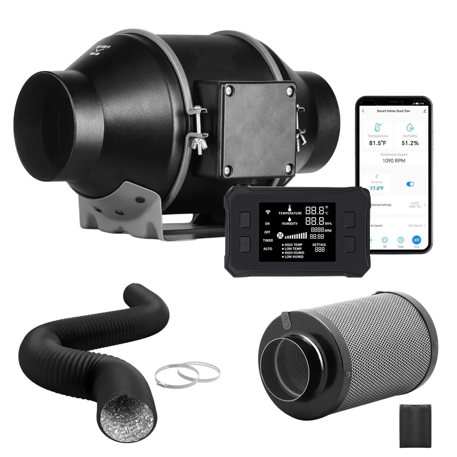 مروحة هواء ذكية 8 بوصة من أليك - مراجعة Inline Duct Fan 8 Inch وسعره
