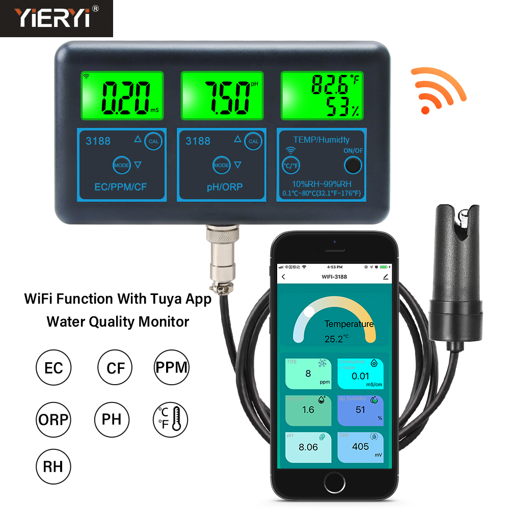 واي فاي مقياس درجة الحموضة درج - مراجعة Ph Ec Meter Hydroponic وسعره