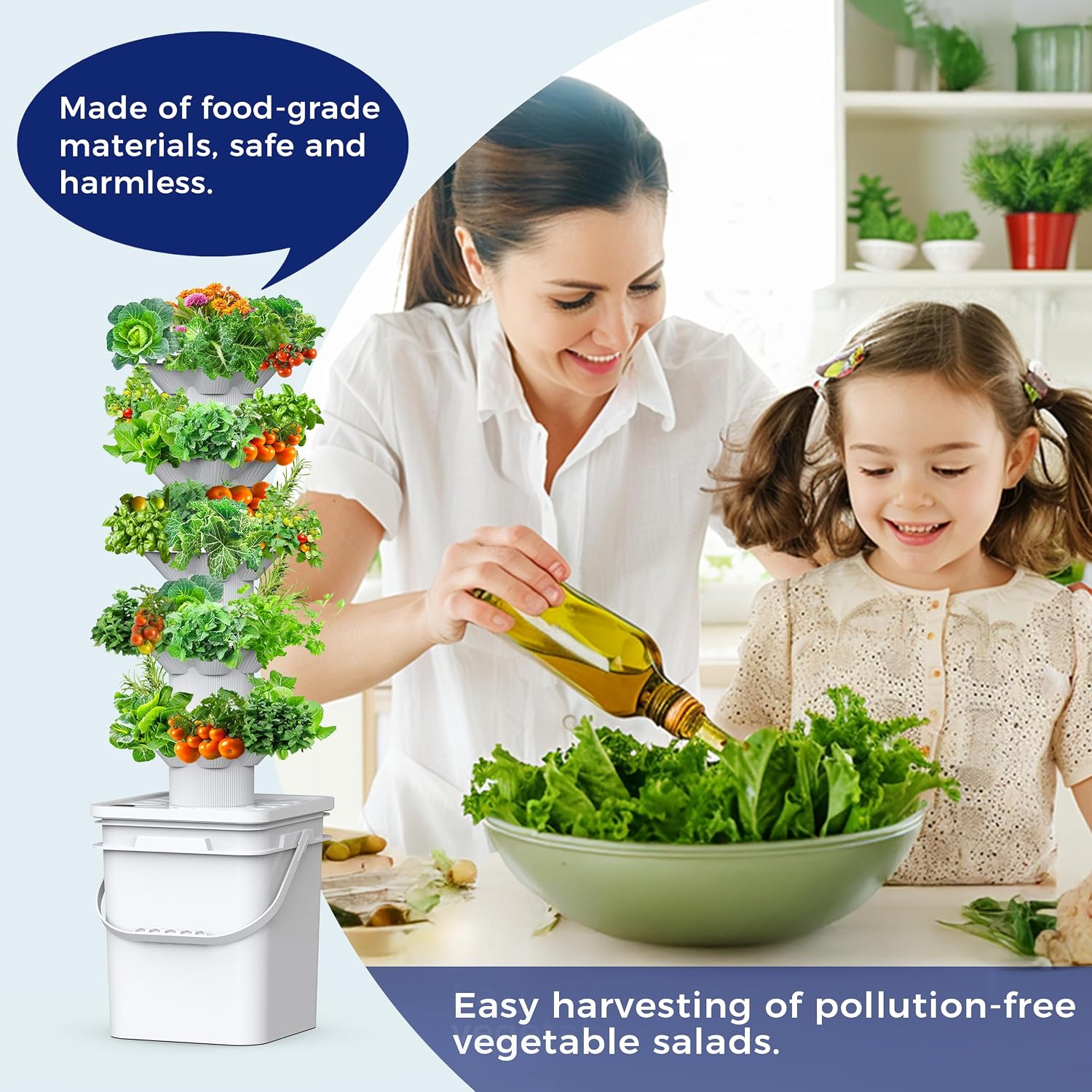 نظام زراعة مائية مكون من 5 طبق - مراجعة Hydroponic Tower Garden وسعره