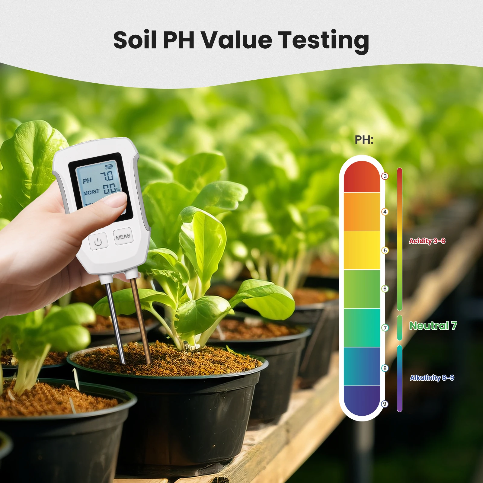 MOES 3 في 1 كاشف PH التربة تست - مراجعة Ph Ec Meter Hydroponic وسعره