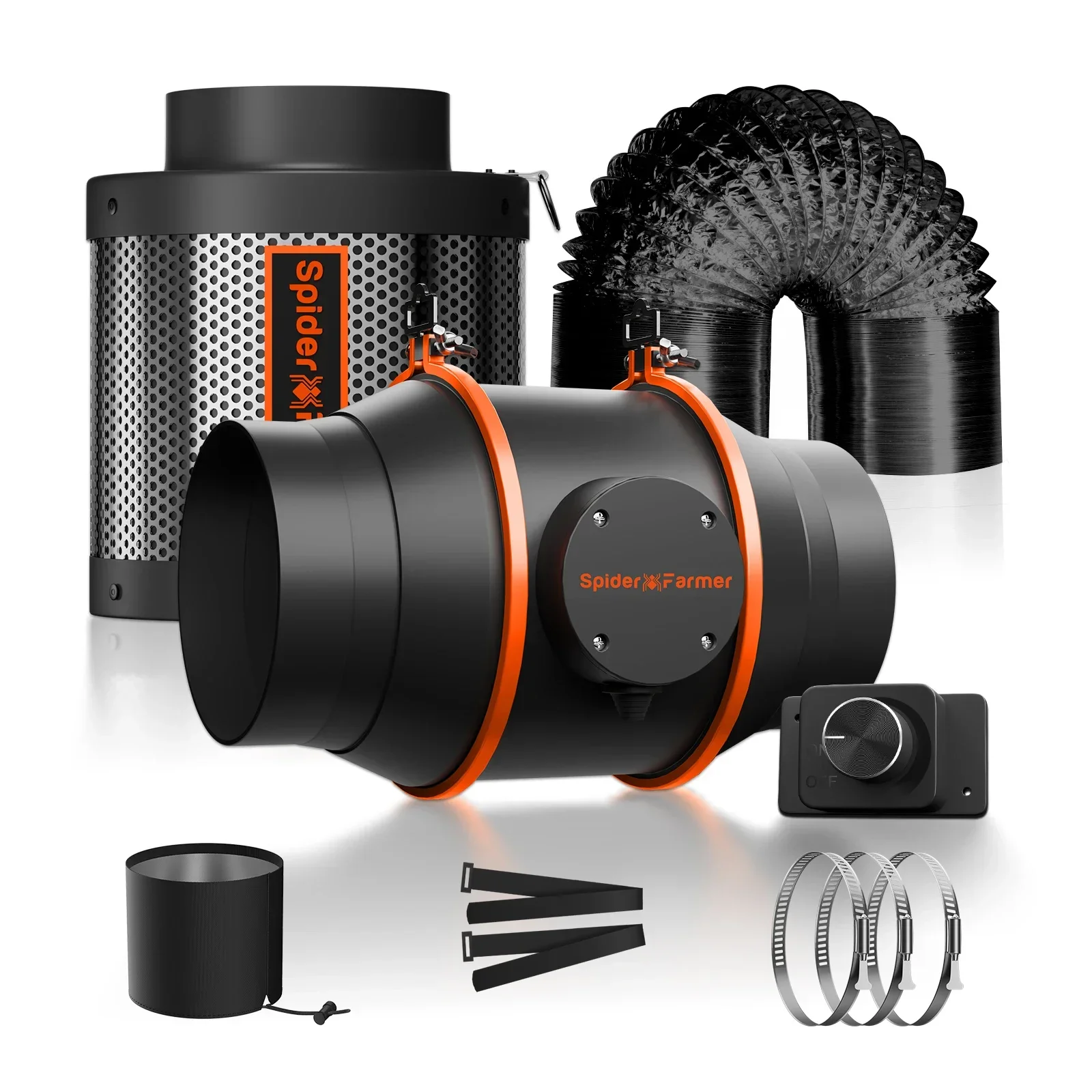 طقم تهوية من سبايدر فارمر بفلت - مراجعة Carbon Filter Grow 6 Inch وسعره