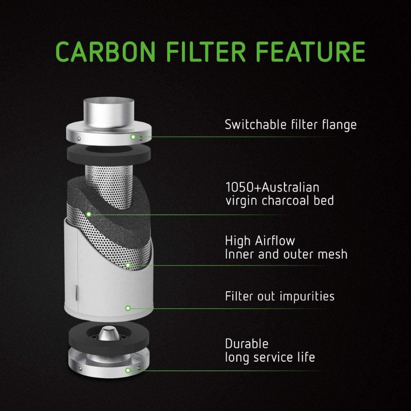 فلتر هواء كربوني داخلي مقاس 4/ - مراجعة Carbon Filter Grow 6 Inch وسعره