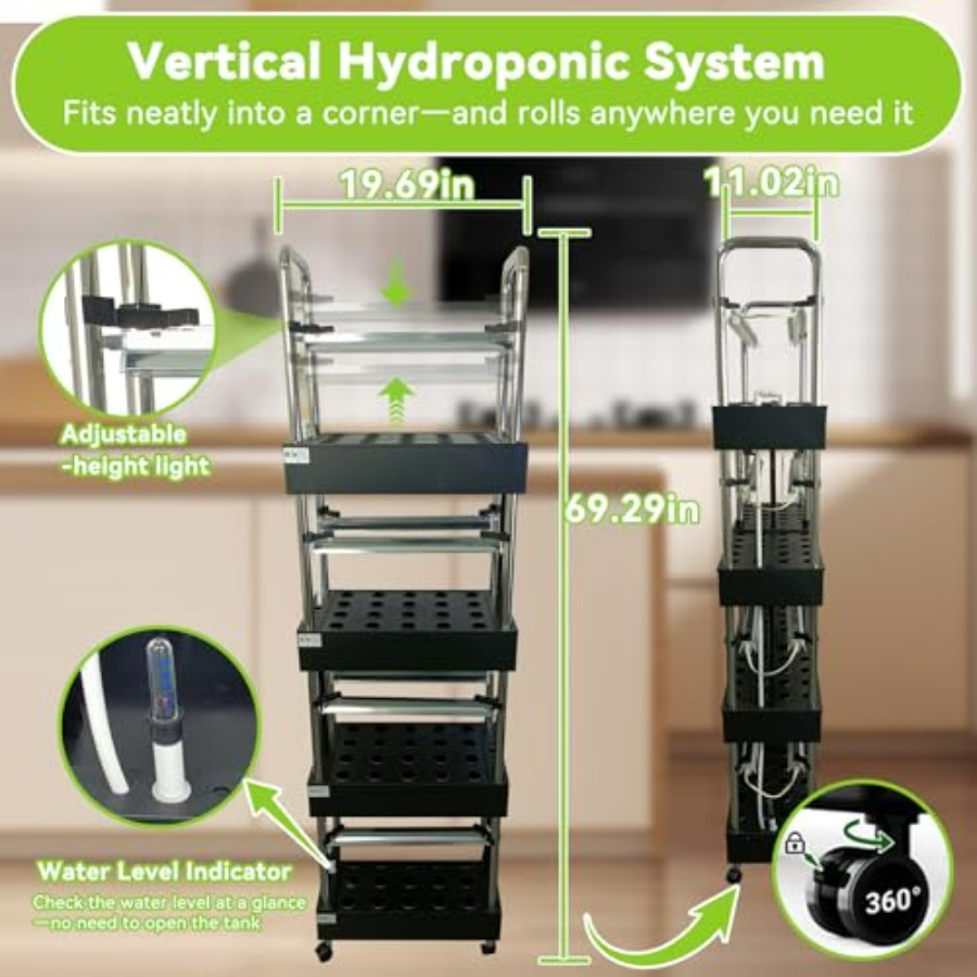نظام زراعة مائية داخلي: حديقة  - مراجعة Hydroponic Tower Garden وسعره